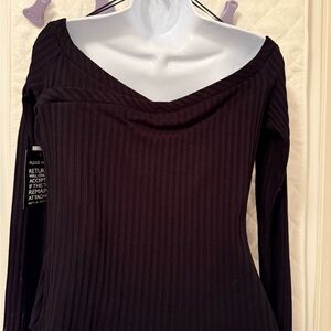 Elegant Off-the-Shoulder Black Sweater